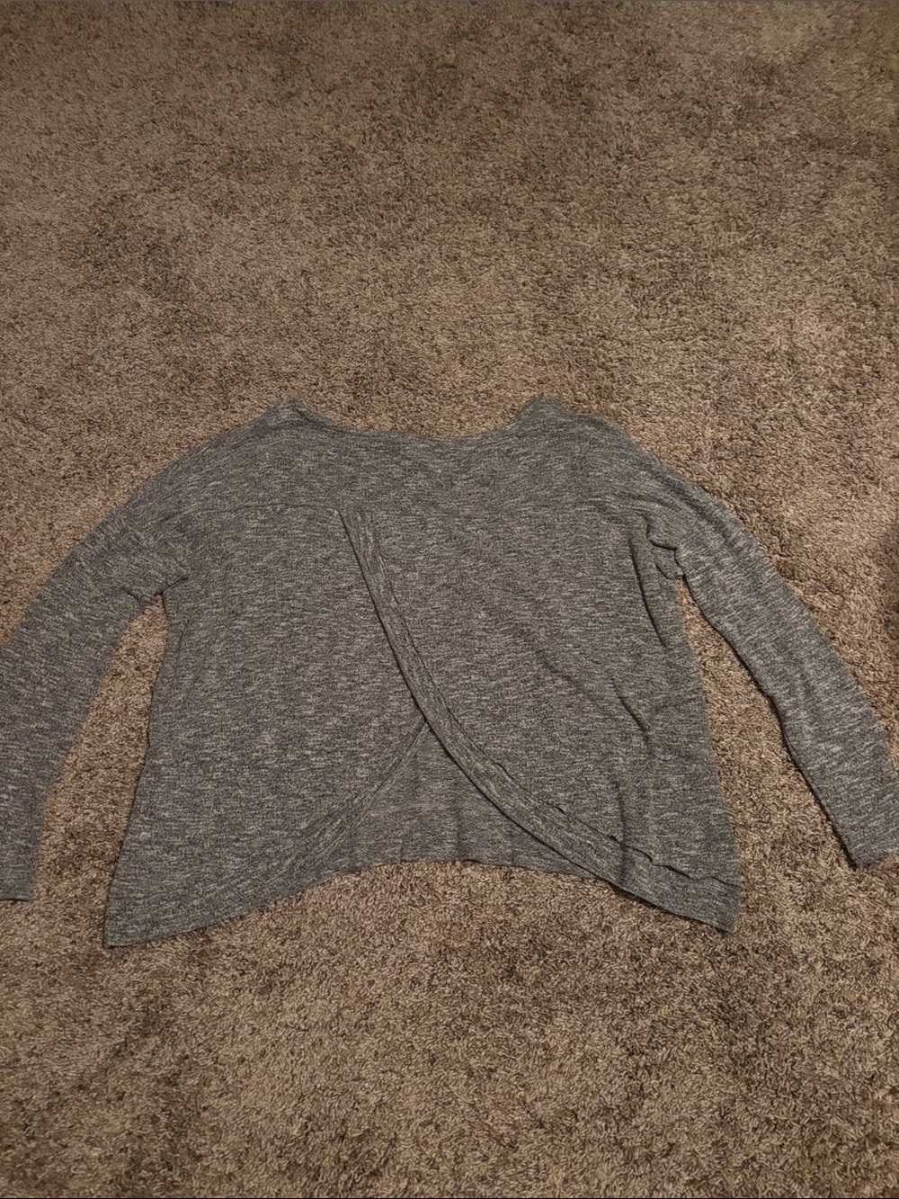 American Eagle Outfitters Heather Gray Open Lower Back Long Sleeve Top